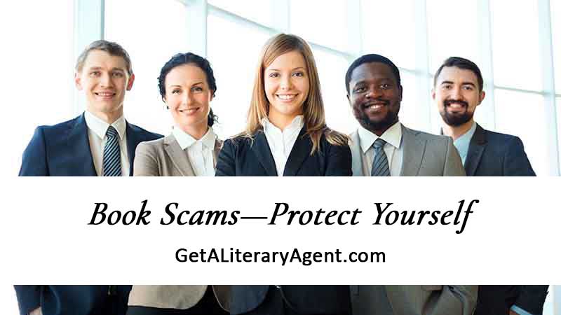 Book scam discussion with group of male and female literary agents