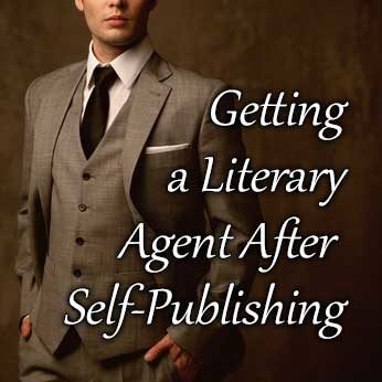 Book agent in brown suit with invitation to read about getting a literary agent after self-publishing