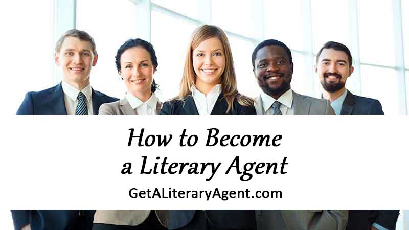 Group of book agents in suits discussing how to become a literary agent