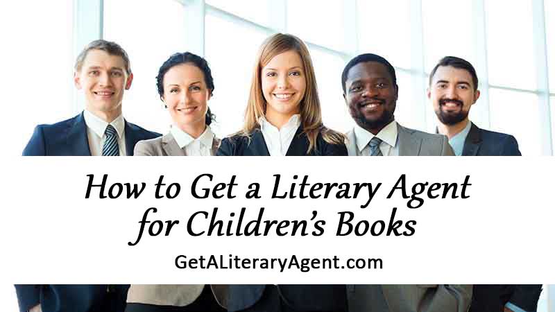 Group of book agents in suits talking about how to get a literary agent for children's books