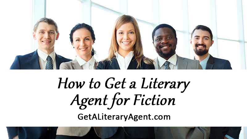 Group of book agents in suits talking about how to get a literary agent for a novel