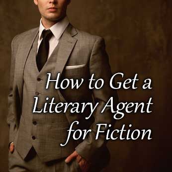 Publishing agent in brown suit invites visitors to read article, "How to Get a Literary Agent for a Novel"