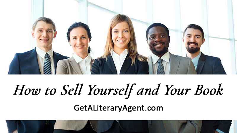 Group of smiling male and female literary agents dressed in suits