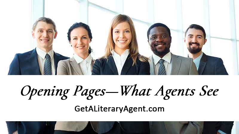 Diverse group of five smiling literary agents wearing suits